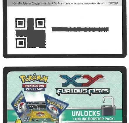 Pokemon Tcgo (ptcgo) Xy Furious Fists Unused Booster Pack Enxy3bst