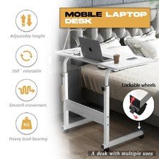 Mobile Laptop Desk Bed Stand Computer Table Adjustable Notebook Bedside Table