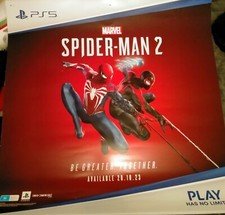 EB GAMES SPIDERMAN 2 PS5 PROMOTIONAL POSTER GREAT CONDITION