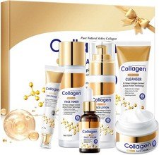 Collagen Skin Care Set, Anti Aging Skincare Gift Set for Wrinkles & Fine Lines,