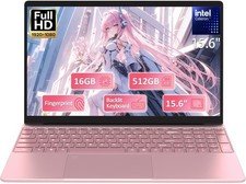 Molegar 15.6“ Rose Gold Laptop with Backlit Keyboard and Fingerprint Reader,16GB