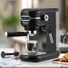 NEW Coffee Latte Maker Black 19Bar Pressure Machine Frother Office Free And Fast