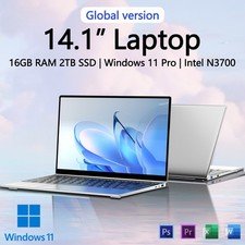 New Ultra Slim Laptop 14.1″ 16GB RAM 2TB SSD Intel 4405U Gaming PC 1920*1080