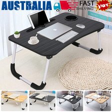 Laptop Bed Table Foldable Lap Standing Desk with Cup Slot for Indoor/Picnic Tray