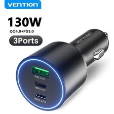 UGREEN 130W Laptop USB C Car Charger Fast Charge 3 Port Lighter Adapter cigrat..
