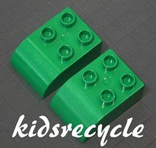 Lego DUPLO Green 2×3 Curved Bricks BLOCKS (2 pieces) Part 2302 (Pick-up Welcome)