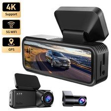 Dual Dashcam 4K Dash Cam for Car Front and Rear Built-in 5G WiFi GPS Dash Camera