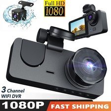 Rechargeable Wireless Dashcam Front and Rear Camera System, 360° 1080P Dash Cam