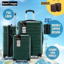 3PCS Luggage Suitcase Trolley Set Travel TSA Lock Storage Hard Case Lightweight
