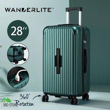 Wanderlite 28″ Trunk Luggage Suitcase Travel 5 Wheels Type-C Port TSA Green