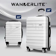 60% off | Wanderlite 2pcs Luggage Trolley Travel Suitcase Set TSA Hard Shell Case Strap