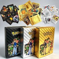 55Pcs Pokemon Card Foil GOLD PACK 55 CARDS TCG GX Vmax GX Card Charizard Rare