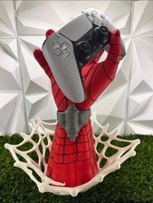 ps5 DualSense controller stand holder (Spider-Man hand) (Red/White plastic)