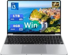 15.6” Laptop for Windows 11, Core i3-6006U, 8GB RAM 1TB SSD