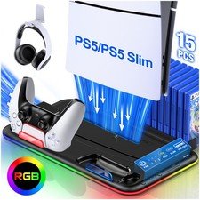 PS5 Stand Cooling Fan For PS5 Pro/Slim Disc&Digital Controller Charger Station